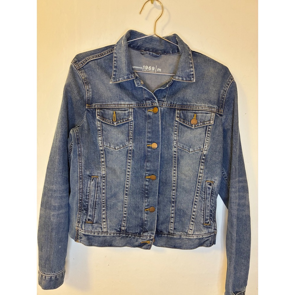 Gap 1969 Denim Jacket Medium Wash Blue Trucker Jean Jacket Womens M Vintage